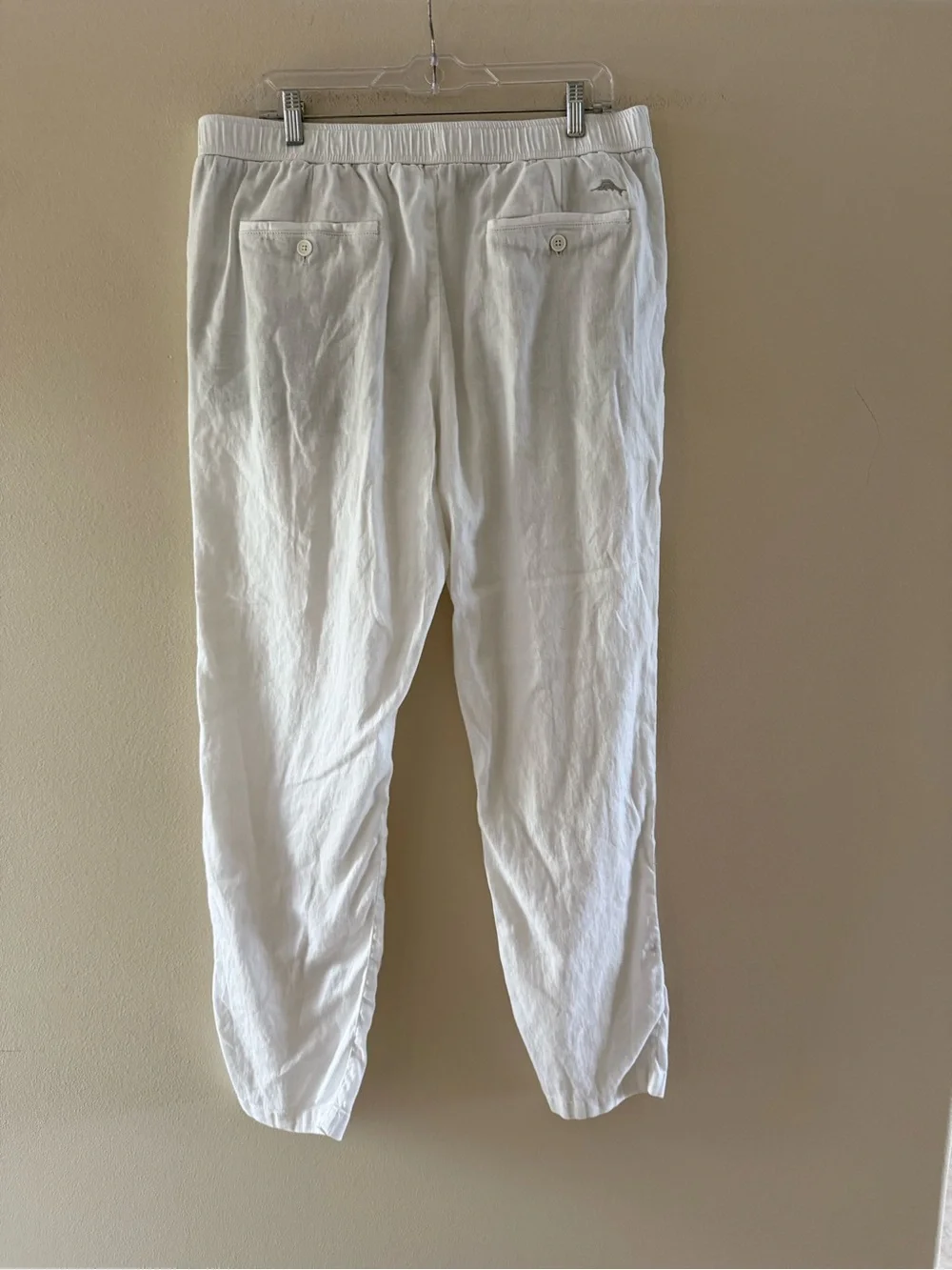 Tommy Bahama Men’s White Drawstring Linen-Blend Casual Pants Resort Beach 36x32